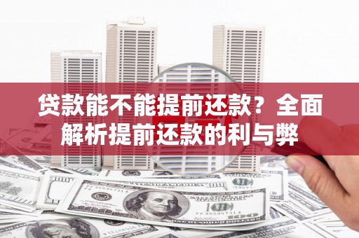 桑日贷款能不能提前还款？全面解析提前还款的利与弊