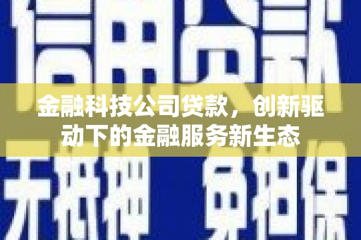 越城金融科技公司贷款，创新驱动下的金融服务新生态