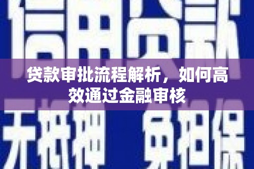 阜康贷款审批流程解析，如何高效通过金融审核